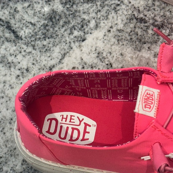 Hey Dude Wendy Stretch Canvas Neon Pink Slip On Shoes Women's W11 - Picture 7 of 8
